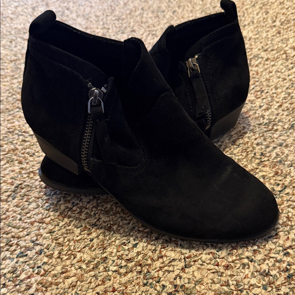Women's Black Suede Ankle Boots